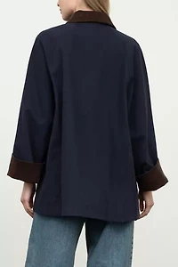 Moon River Corduroy Collar Oversized Barn Jacket