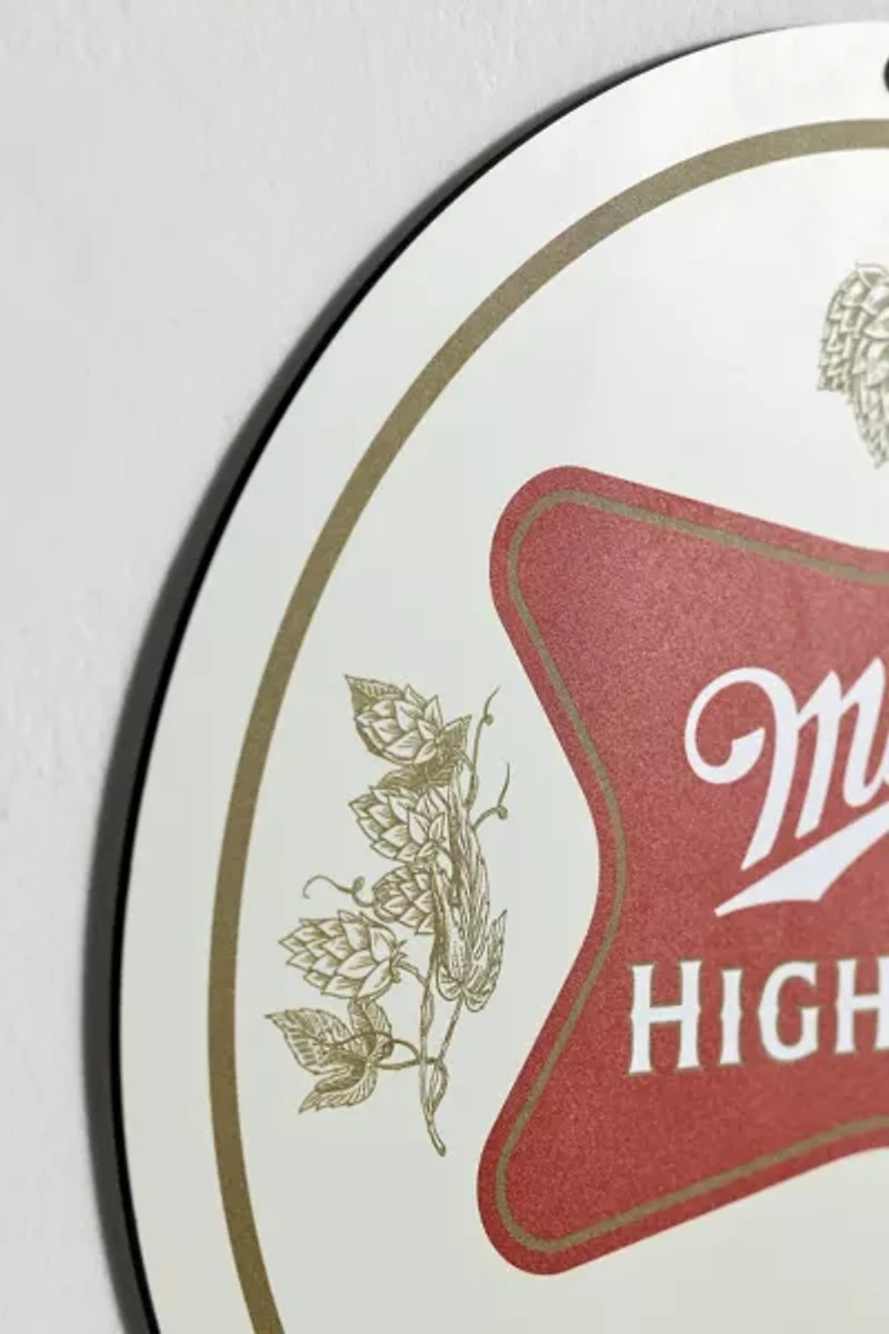 Miller High Life The Champagne of Beers Round Metal Wall Sign