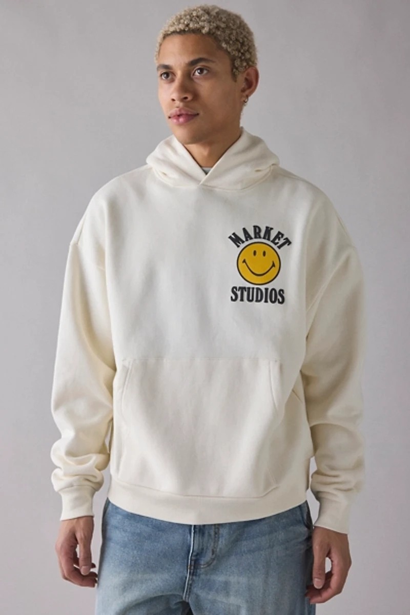 Market Studios X SMILEY Upside Down Graphic Hoodie Sweatshirt