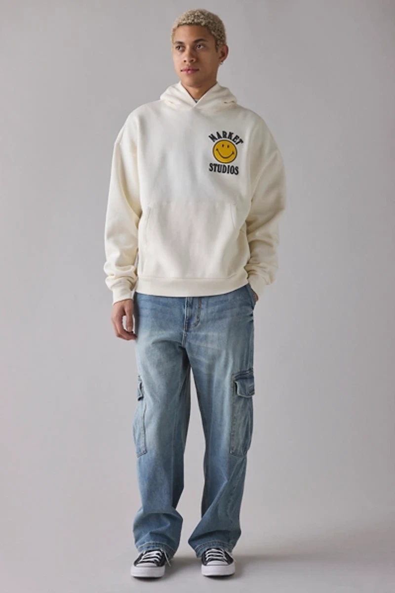 Market Studios X SMILEY Upside Down Graphic Hoodie Sweatshirt