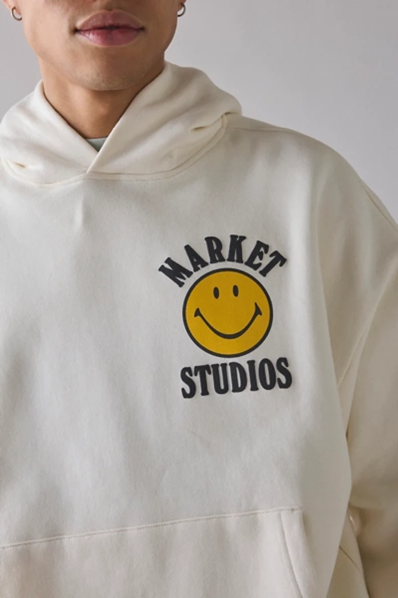 Market Studios X SMILEY Upside Down Graphic Hoodie Sweatshirt