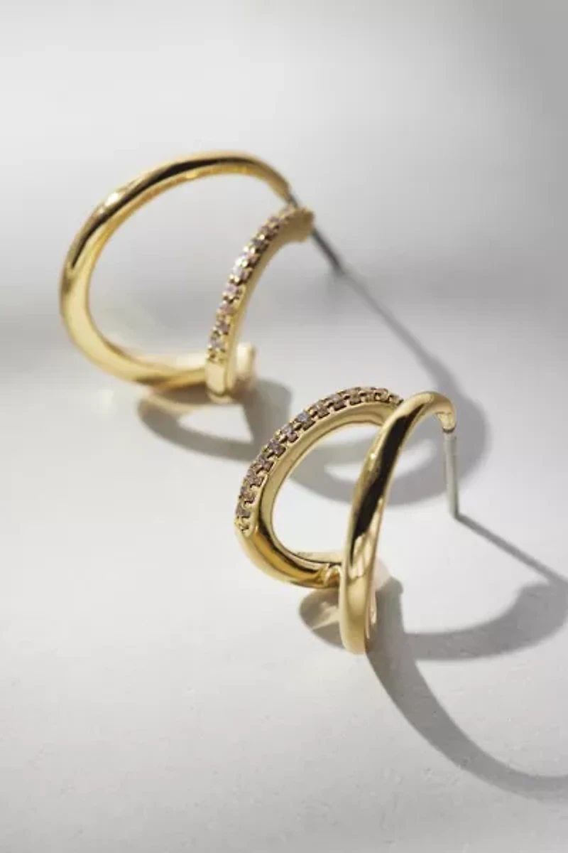 Electric Picks Crosby Rhinestone Double Hoop Earring