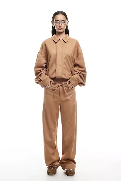 Lioness Kenny Oversized Faux Suede Bomber Jacket
