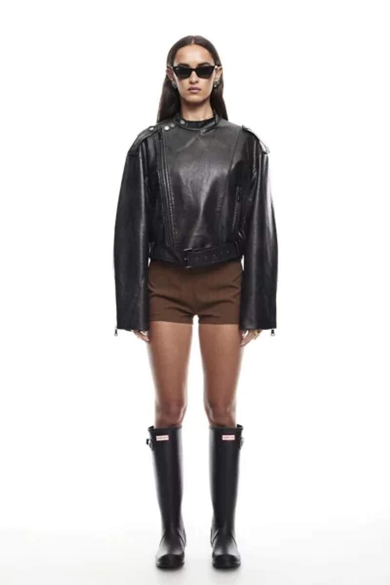 Lioness Driftwood Faux Leather Bomber Jacket
