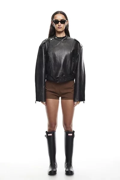 Lioness Driftwood Faux Leather Bomber Jacket