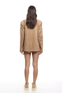 Lioness Balmy Faux Suede Oversized Blazer