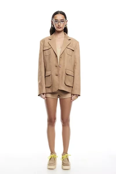Lioness Balmy Faux Suede Oversized Blazer