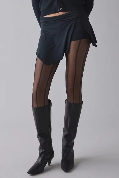 Beverly Floral Stripe Semi-Sheer Tights