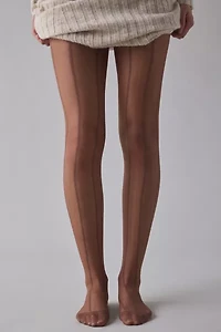 Beverly Floral Stripe Semi-Sheer Tights