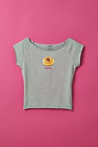 Dunkin' UO Exclusive Graphic Cotton Compression Boatneck Tee
