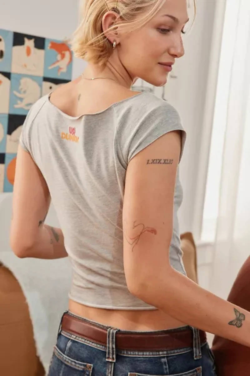 Dunkin' UO Exclusive Graphic Cotton Compression Boatneck Tee