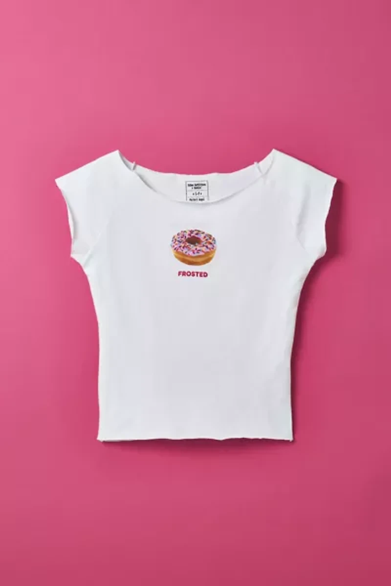 Dunkin' UO Exclusive Graphic Cotton Compression Boatneck Tee