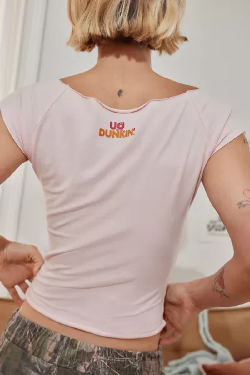 Dunkin' UO Exclusive Graphic Cotton Compression Boatneck Tee