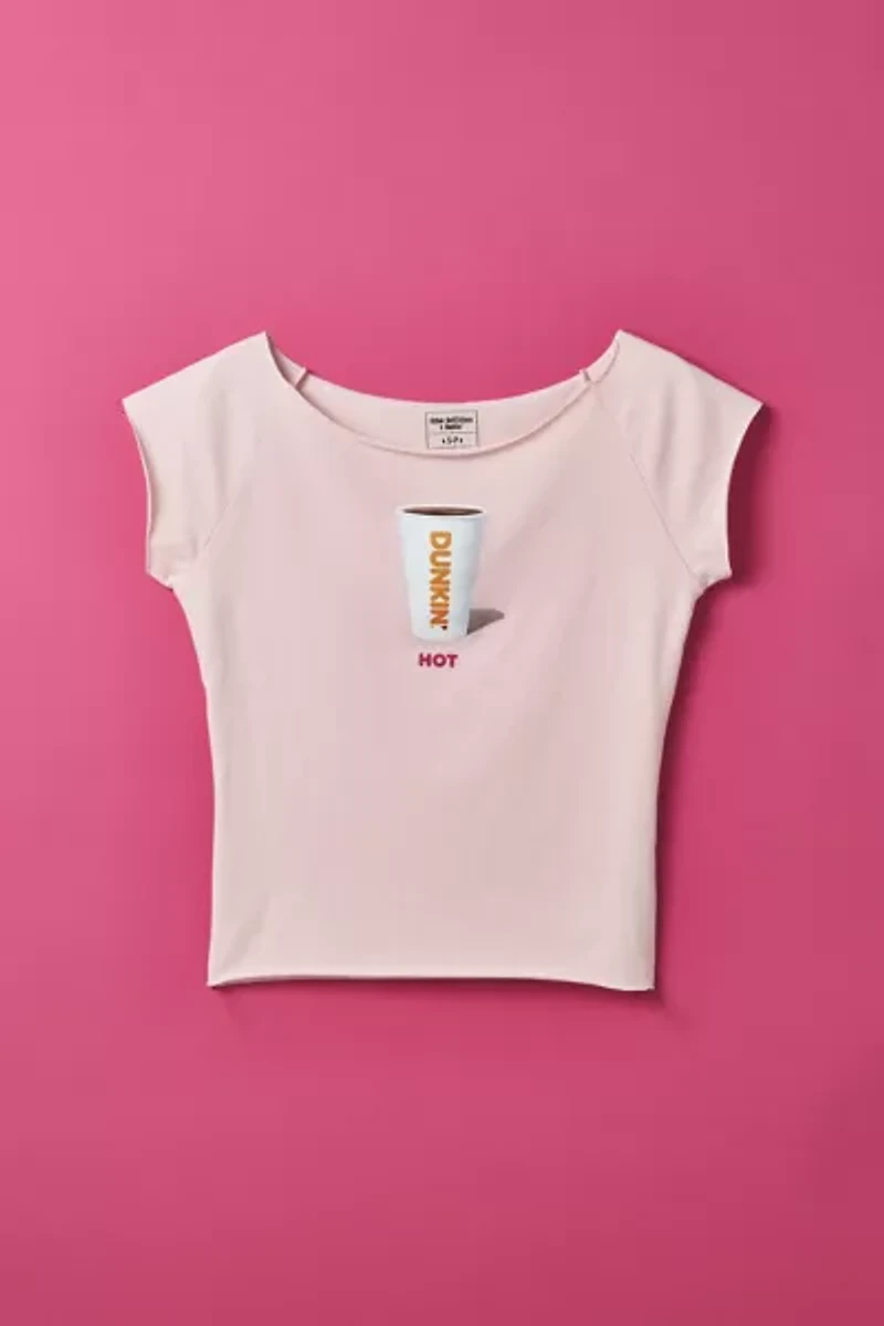 Dunkin' UO Exclusive Graphic Cotton Compression Boatneck Tee