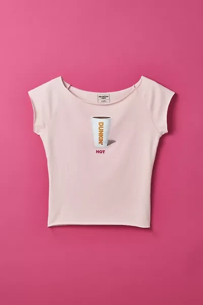 Dunkin' UO Exclusive Graphic Cotton Compression Boatneck Tee