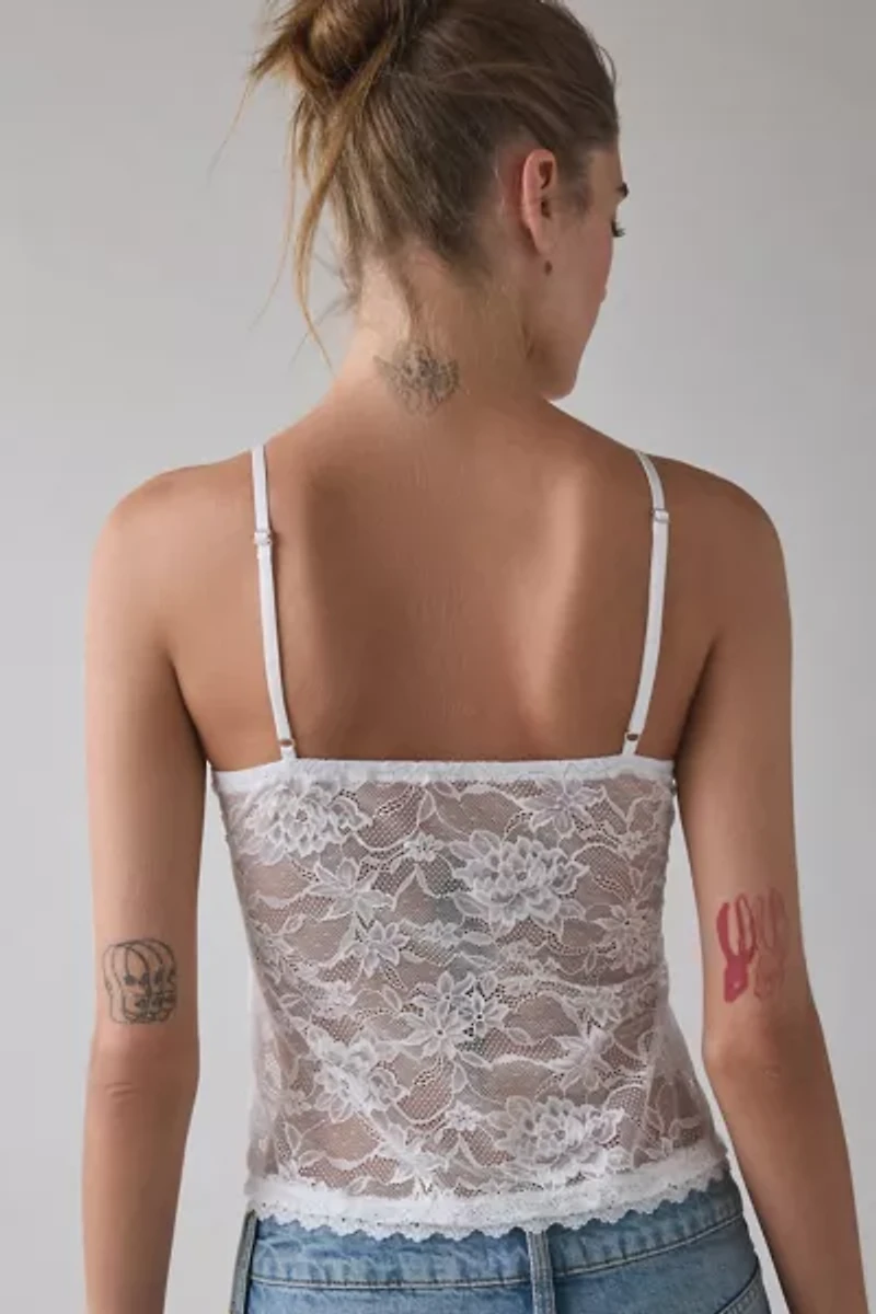 Kimchi Blue Mae Sheer Lace Split-Front Bow Detail Cami