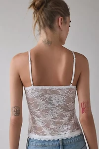 Kimchi Blue Mae Sheer Lace Split-Front Bow Detail Cami