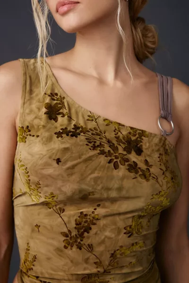 UO Amber Jersey Knit Asymmetric O-Ring Strap Tank Top