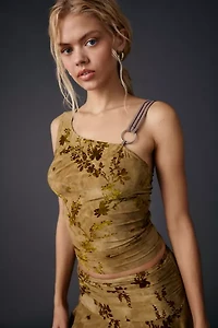 UO Amber Jersey Knit Asymmetric O-Ring Strap Tank Top