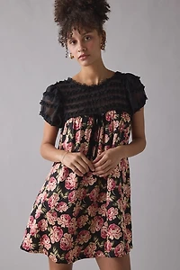 For Love & Lemons Belmond Floral Babydoll Mini Dress