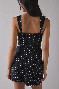 For Love & Lemons Claudia Asymmetric Cutout Slip Mini Dress