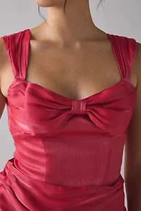 For Love & Lemons Stephanie Shimmer Drop Waist Mini Dress