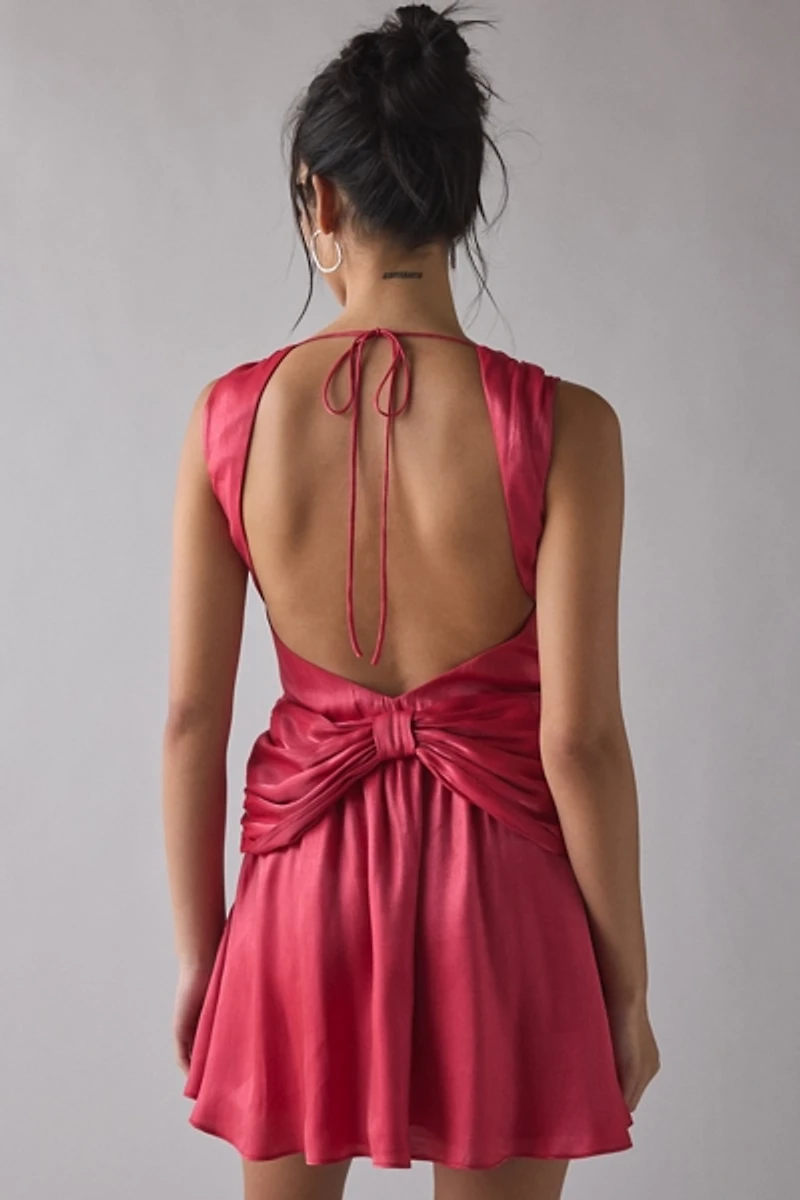 For Love & Lemons Stephanie Shimmer Drop Waist Mini Dress