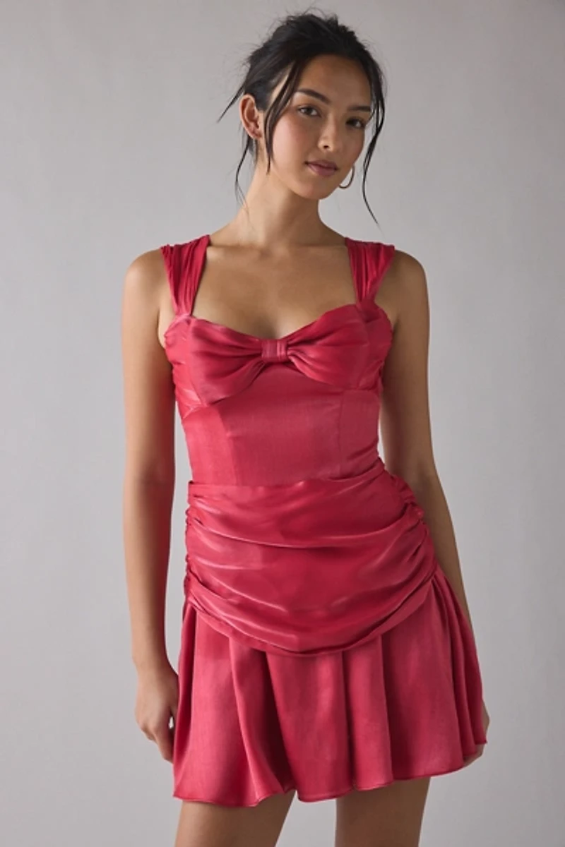 For Love & Lemons Stephanie Shimmer Drop Waist Mini Dress