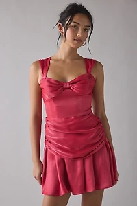 For Love & Lemons Stephanie Shimmer Drop Waist Mini Dress