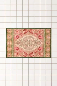 Minerva Floral Plush Printed Bath Mat