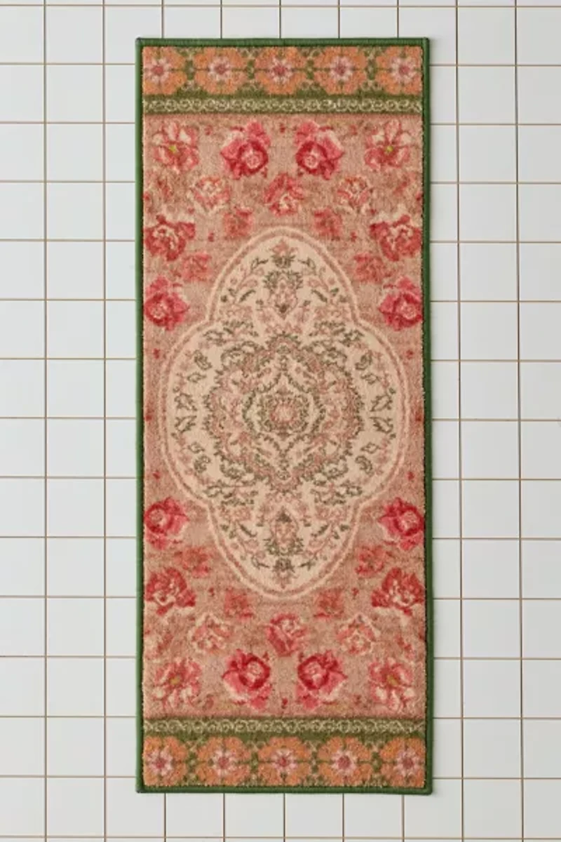 Minerva Floral Plush Printed Bath Mat