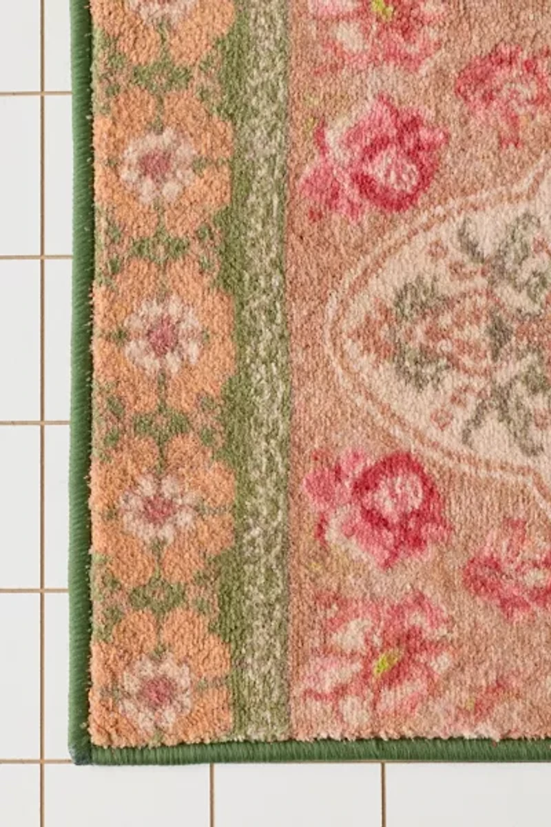 Minerva Floral Plush Printed Bath Mat