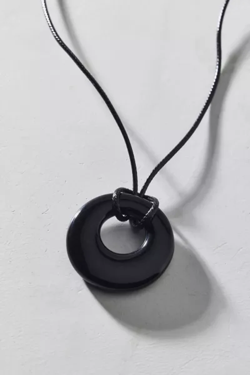 Court Resin Pendant Corded Necklace
