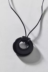 Court Resin Pendant Corded Necklace