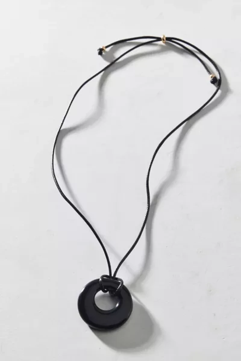Court Resin Pendant Corded Necklace