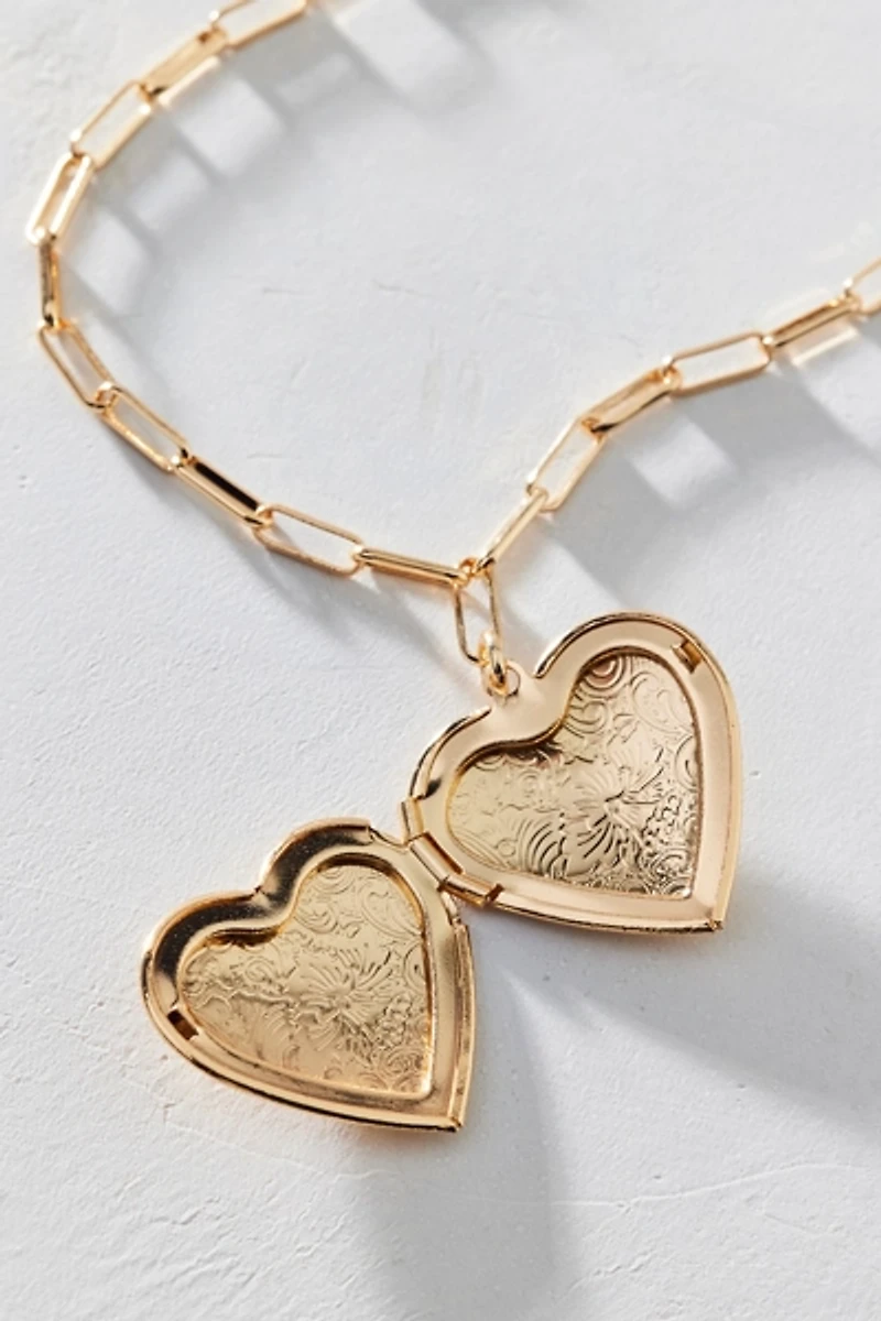 Ursa Heart Locket Pendant Necklace