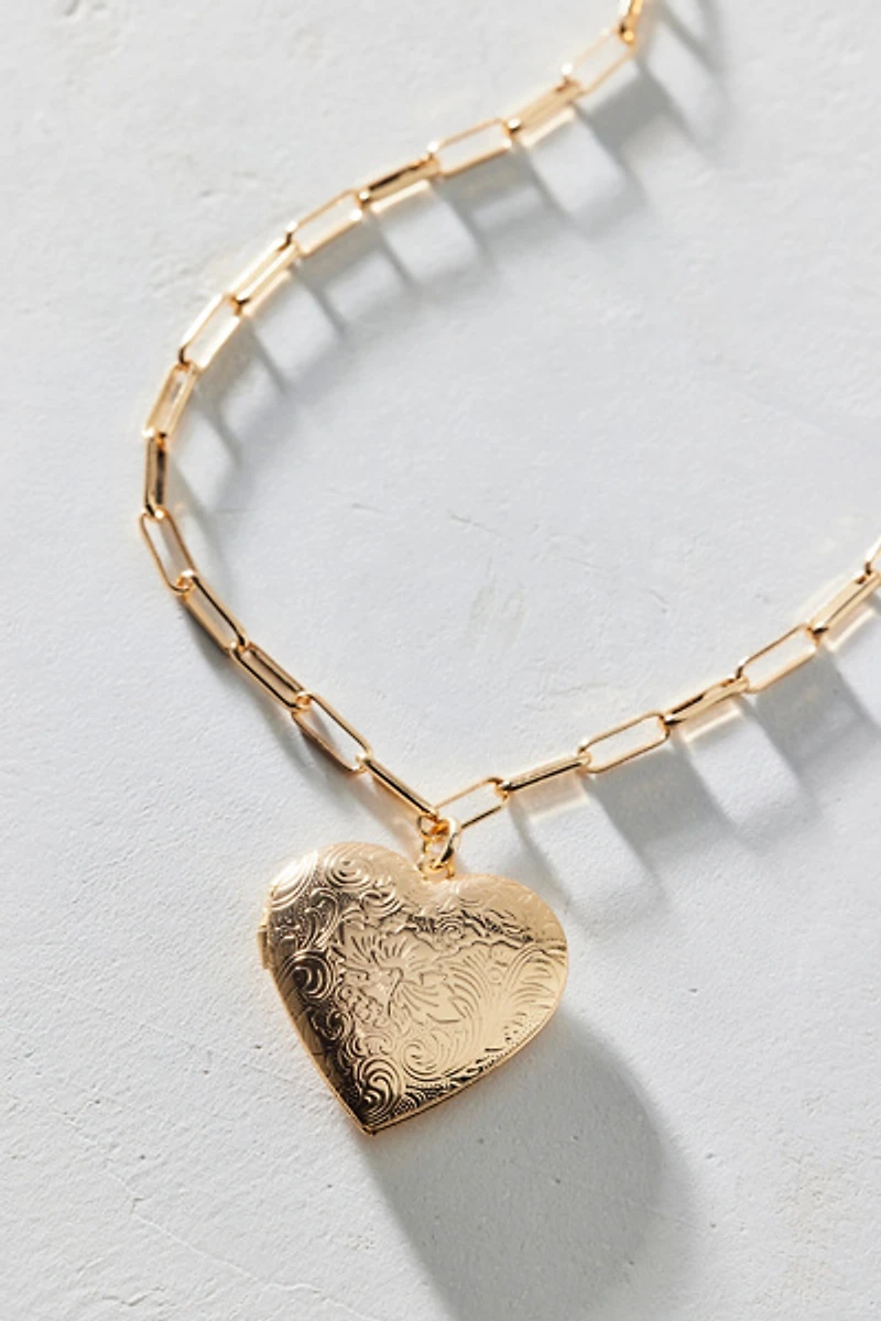 Ursa Heart Locket Pendant Necklace