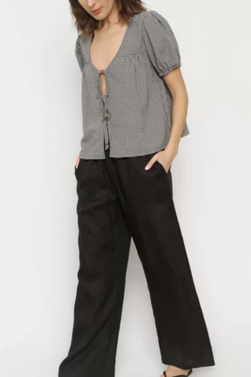 Whimsy + Row Birdie Tie-Front Top
