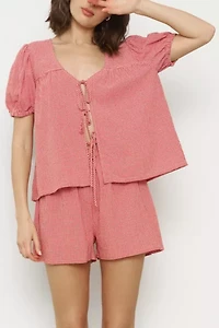 Whimsy + Row Birdie Tie-Front Top