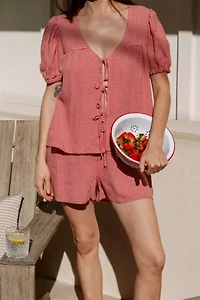 Whimsy + Row Birdie Tie-Front Top