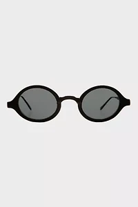 Vintage Black Small Oval Sunglasses