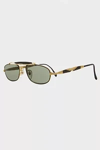 Vintage Rectangular Brow Bar Sunglasses