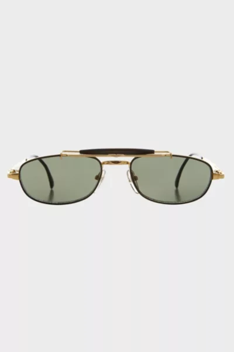 Vintage Rectangular Brow Bar Sunglasses