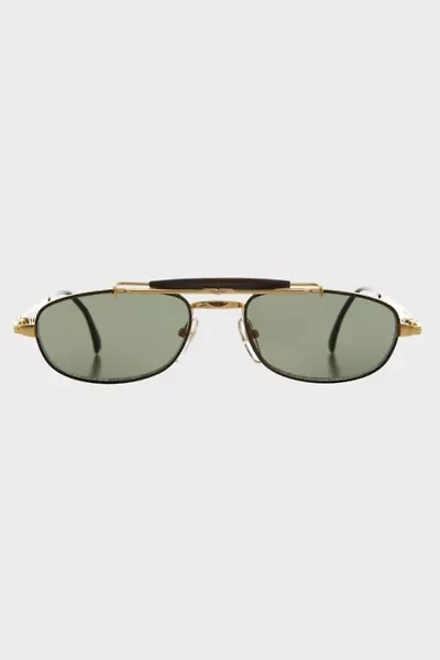 Vintage Rectangular Brow Bar Sunglasses