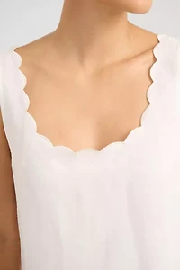 Onia Air Linen Scallop Shift Dress