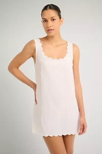 Onia Air Linen Scallop Shift Dress