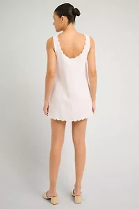 Onia Air Linen Scallop Shift Dress
