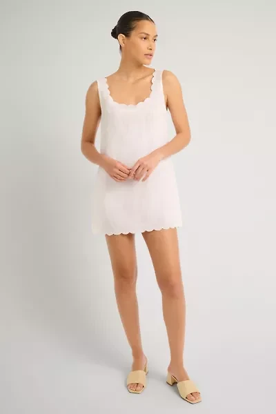 Onia Air Linen Scallop Shift Dress