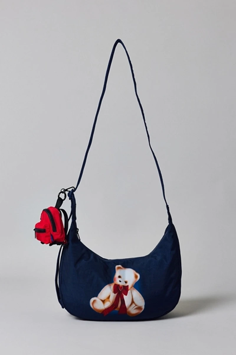BAGGU UO Exclusive Teddy Bear Medium Nylon Crescent Bag