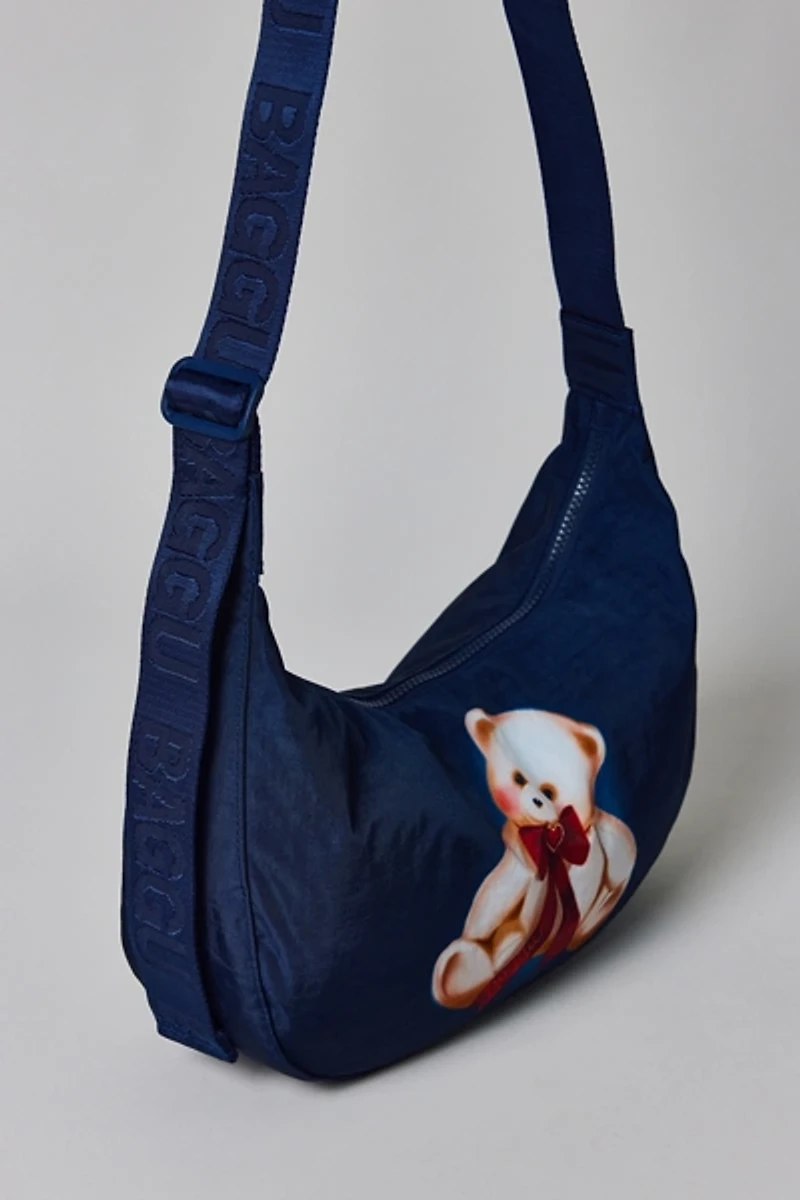BAGGU UO Exclusive Teddy Bear Medium Nylon Crescent Bag